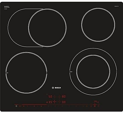 Bosch PKN601DP1D Serie 8 Glaskeramik-Kochfeld (autark), 60 cm breit, Made in Germany, Bräterzone für großes Kochgeschirr, PowerBoost schnelleres Kochen, DirectSelect Premium höchster Bedienkomfort