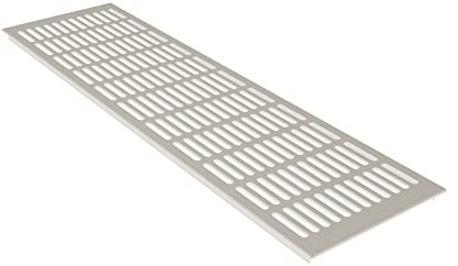 Lüftungsgitter Aluminium Stegblech Lüftung 150 mm x 1000 mm (Weiß pulverbeschichtet)