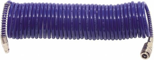 ELMAG Spiralschlauch-Set Ø 6x8 mm | Länge 10 m | max. 10 bar | Druckluftspirale für Werkstatt & Montageeinsatz