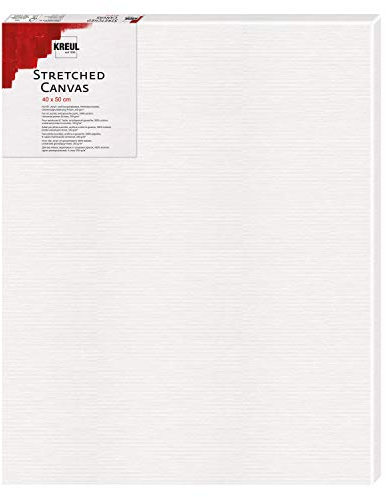 KREUL 594050 Stretched Canvas Stretcher Frame 40 x 50 cm Beginner Quality Ideal for Acrylic and Gouache Paints Cotton Canvas 4 Positions Primed
