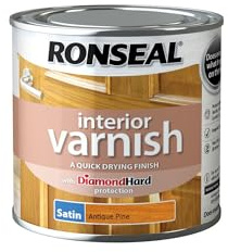 Ronseal Interior Varnish Dark Oak Gloss 750ml | Fast-curing protective coating formulated to enhance abrasion resistance and long-term substrate durability.