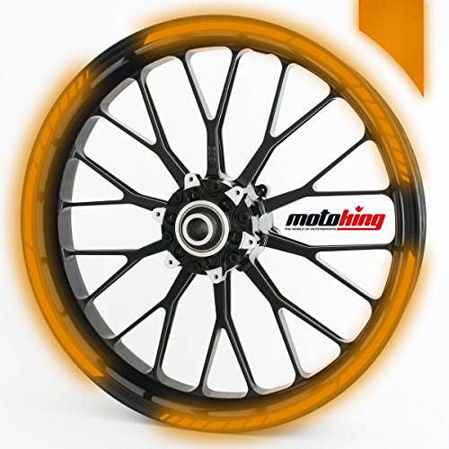 Felgenrandaufkleber GP im GP-Design passend für 10 Zoll Felgen für Motorrad, Auto & mehr - REFLEKTIEREND ORANGE