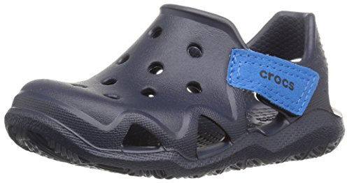 Crocs Kids' Swiftwater Wave Sandal, Navy, 1 M US Little Kid