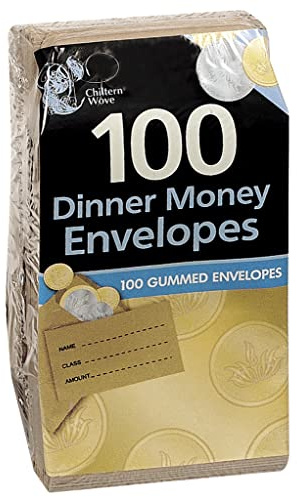 Chiltern Wove ss612 Dinner Money ENVELOPES 100PK,Brown