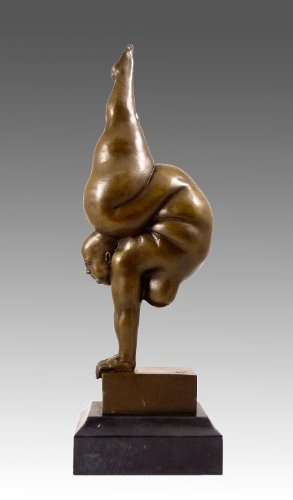 - Weibliche Bronzefigur - Nackte Frau beim Handstand - Milo - Frauen Akt - Moderne Kunst Skulptur - Figur - Deko