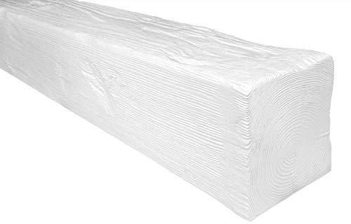 DECO WOOD Deckenbalken ED104 aus Polyurethane, 2m Länge, PU Balken Holzoptik (weiß - 17x19cm) Wandbalken Hartschaum Deckenverkleidung