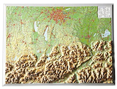 Relief Bayerisches Oberland (1:400.000): Tiefgezogenes Kunststoffrelief