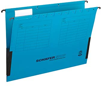 Schäfer Shop Hängetasche. DIN A4. seitliche Leinenfrösche. blau. 25 Stück