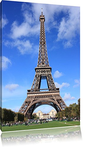 Tour Eiffel à Paris, Peinture sur Toile, Format XXL Support en Bois, Leinwand Format:120x80 cm