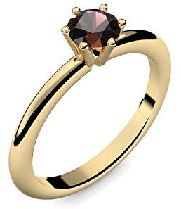 Goldring Granat 585 + inkl. Luxusetui + Granat Ring Gold Granatring Gold (Gelbgold 585) - Precious Amoonic Schmuck Größe 60 (19.1) AM195 GG585GRFA60