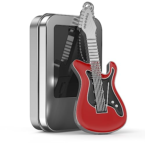 Chiavetta USB 32 GB Simpatico Penna USB - Pendrive 32GB Divertente Originale Regalo Natalizio Pennetta USB - FEBNISCTE Chitarra Metal Pen Drive 32 Giga Rosso USB 2.0 Unità Memoria Flash per Bambino
