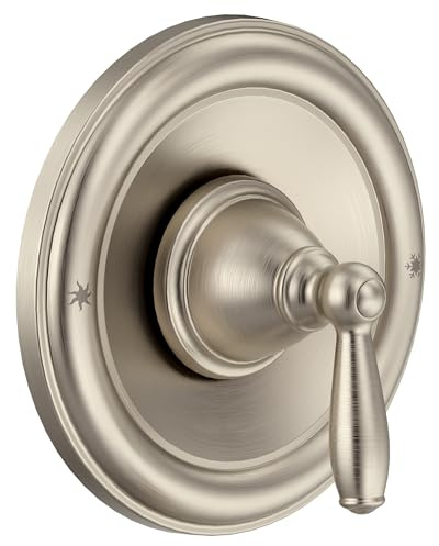 Moen Brantford Brushed Nickel Pressure Balancing Traditional Tub and Shower Trim Kit, Bathroom Shower Lever Handle with Escutcheon (Posi-Temp Valve Required), T2151BN