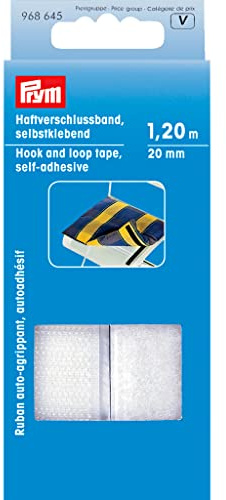 Prym Klettband selbstklebend 2.0 cm breit 1.2 m lang 100 Polyamid Weiß