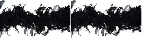 Trimits Marabou Feather Boa 1.8m x 12cm - Fancy Dress Feather Scarf for Parties, Holidays, Festivals, Pride, Hen Do, Stag Do, Halloween, Christmas Tree - Black