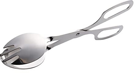 35,6 cm lungo di alta qualità 430 in acciaio INOX frutta verdura insalata pane pinze da barbecue cucchiaio/forchetta 1