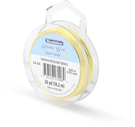 Artistic Wire Tarnish Resistant Brass Craft Wire, Gold, 24 Gauge/.51 mm, 20 yd/18.2 m