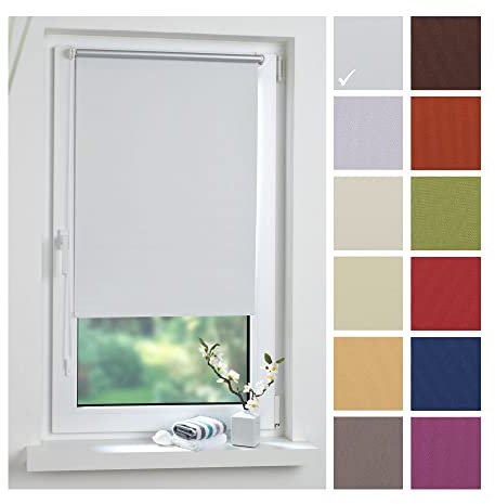 Liedeco® Rollo Klemmfix Thermobeschichtet - 60 x 150 cm weiß (Breite x Höhe) / lichtundurchlässig Blickdicht verdunkelnd und stufenlos verstellbar/leichte Innen-Montage ohne Bohren mit Klemmträger