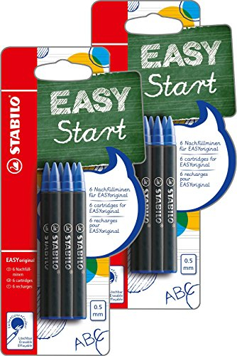 Tintenpatronen zum Nachfüllen - STABILO EASYoriginal Refill - medium - 2x 6er Pack - Schreibfarbe blau (löschbar)