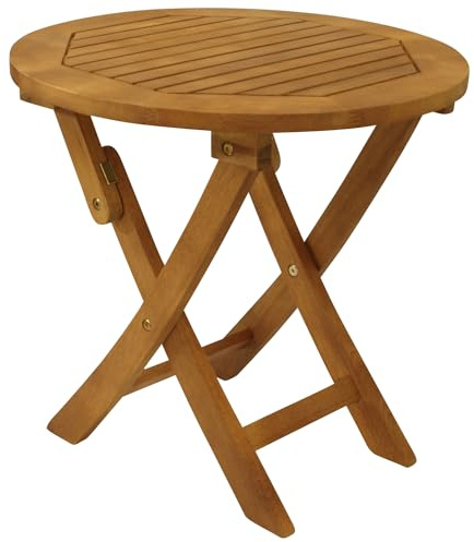 DEGAMO Beistelltisch Gartentisch Saigon aus Eukalyptusholz, klappbar 48cm, FSC®-Zertifiziert, braun geölt, Oudoor