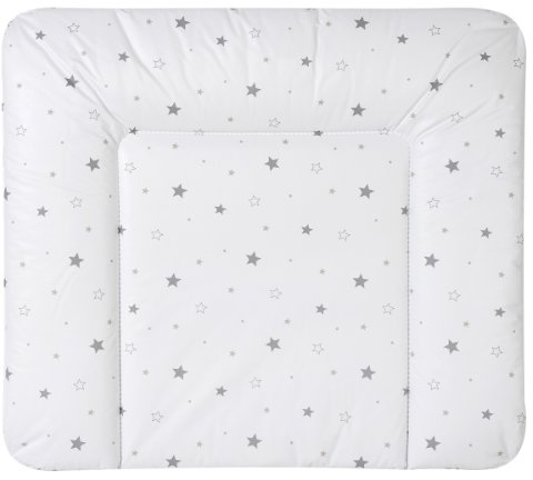 Schardt - Wickelauflage Sternchen Grau 84x74cm - Pflegeleichte Wickelunterlage mit Abwischbarer Folie - Auflage für Babys mit Extra Weicher Polsterung - Aus 100% Polyestervlies