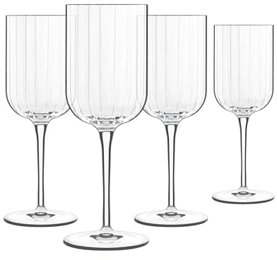 Luigi Bormioli Bach-Serie Weißweinglas 4er Set - 280 ml Volumen - Geblasenes High-Tech Glas, Titaniumverstärkter Schaft - Perfekt für jede Weinart