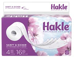 Hakle Toilettenpapier Sanft & Sicher 4-lagig, 1er Pack (1 x 16 Stück)