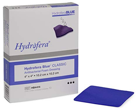 Hydrofera Blue Bacteriostatic Foam Dressing 4 X 4, Box of 10