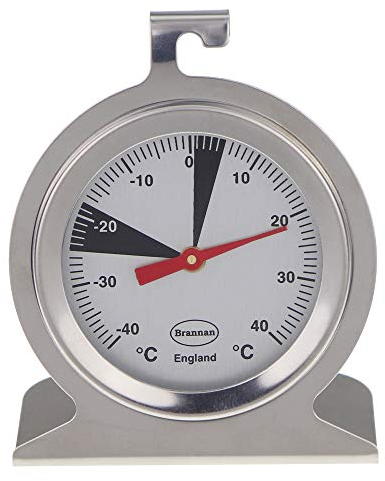 Brannan Dial Fridge Freezer Thermometer Stainless Steel With Recommended Safe Temperature Zones Easy To Hand or Sit on Refrigerator Shelf
