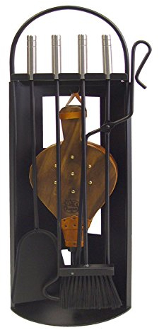 Imex El Zorro 10027 Serviteur de cheminée en inox avec accessoires et soufflet 68 x 23 x 14 cm Noir