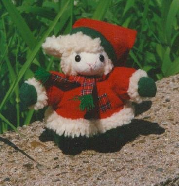 EBO 16454 Weihnachtsschaf, 15 cm, im Nostalgiestil