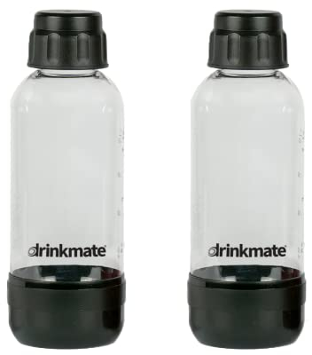 DrinkMate Soda Maker Carbonation Bottles (2 Pack) (0.5L, Black)