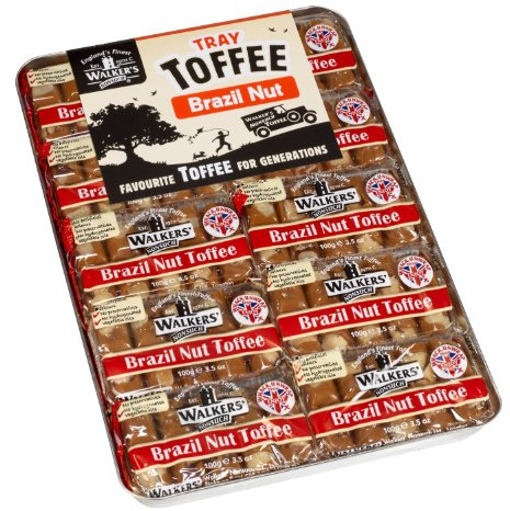 Walkers NONSUCH Brazil Nut Toffee Bars in Traditional Tin Tray 100 g (Pack of 10)