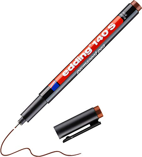 edding 140 S Permanenter Folienschreiber - braun - 1 Stift - Rundspitze 0,3 mm - Stift zum Schreiben auf Glas, Kunststoff, Folien und glatten Oberflächen - schnelltrocknend, wisch- und wasserfest