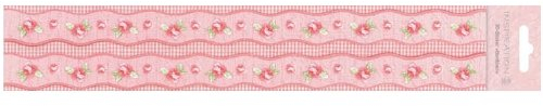 Ursus 56430001 - 3D Sticker Bordüren, Blumen, rosa, wiederholende Motive, aus verschiedenen hochwertigen Materialien, selbstklebend, ideal zum Verzieren von Grußkarten und Geschenken