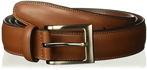 Perry Ellis Men’s Portfolio Timothy Leather Belt (Available in Big & Tall), Brown, 34