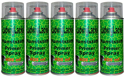 LudwigLacke 5 x 400 ml Kunststoffprimer Spray Haftvermittler für Kunstoffe am Auto