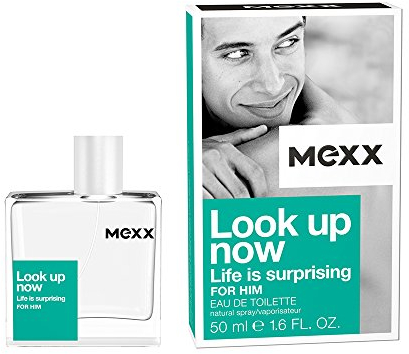 Mexx Look Up Now For Him – Eau de Toilette Natural Spray – Maritimes, fruchtiges Herren Parfüm mit Birne und aquatischen Akkorden – 1 er Pack (1 x 50ml)