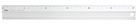folia 23030 - Aluminiumlineal, Lineal aus Aluminium, 30 cm lang, mit Anti-Rutsch-Beschichtung und gut ablesbarer Zentimeter Einteilung