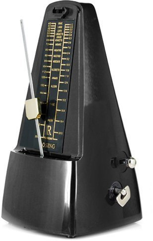 Accessotech schwarz, Pyramidenform Metronom, Tempo für Musiker Piano Gitarre Uhrwerk zum Aufziehen