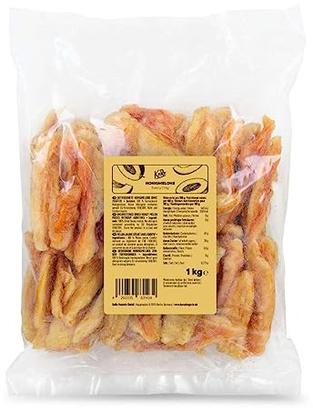 KoRo - Melone cantalupo essiccato 1 kg - snack dolce e versatile - confezione convenienza - fonte di fibre