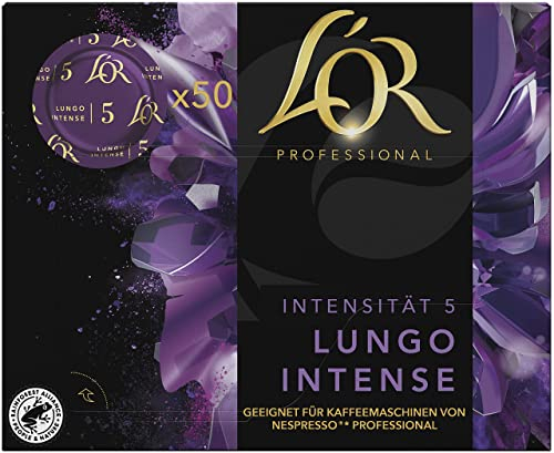 L'OR Suprême Lungo Intense 5, mild, Intensität 5/10, Nespresso* Pro kompatible Kaffeekapseln, 50 Kapseln