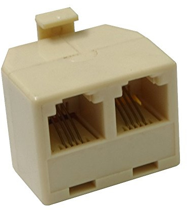 Aerzetix - Multipresa Doppia 6P4C RJ11 per ADSL Cavo Modem Internet Telefono