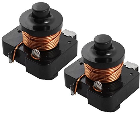 sourcing map 2 uds Relé de arranque de Relé de compresor de 1/3HP negro | de bobina, para refrigerador