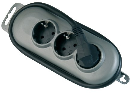UNITEC SILVER-LINE Tischsteckdose, 3-f;2.0m,1.5mm²