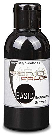 Bodypainting Farben Senjo Color Basic 75ml Schwarz I Gesichts- & Körperfarbe I Karneval, Fasching I Pinsel & Airbrush Farbe