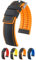 HIRSCH Performance | Ersatzband Uhrenarmband aus Leder/Kautschuk schwarz/orange Segeltuchoptik 30955S, Stegbreite:22mm