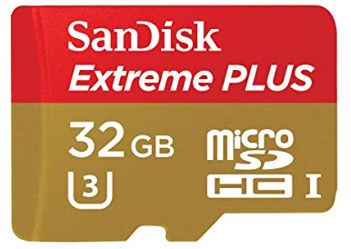 SanDisk Extreme PLUS 32 GB microSDHC Class 10 Memory Card up to 95 Mbps with U3 Ratings