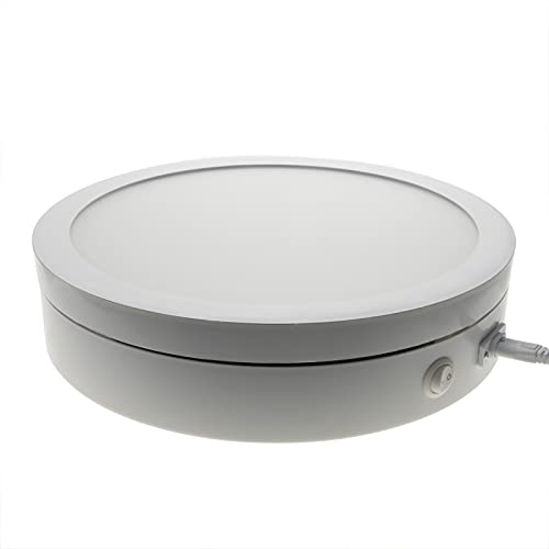 PrimeMatik - Elektrish rotierende drehteller illuminiert 40 cm weiss für schattenlos fotografie