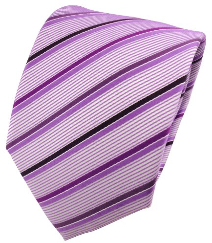 TigerTie - Corbata - morado lila plata rayas