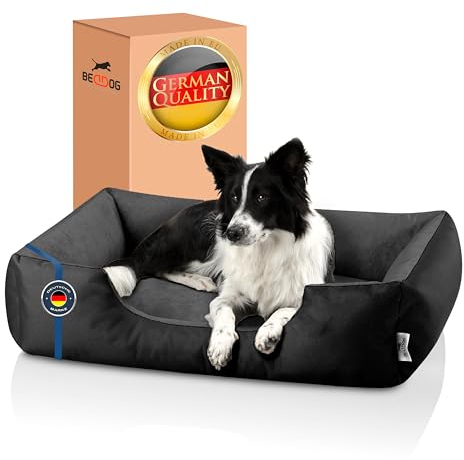 BedDog Hundebett XL - Hundekissen - Hundekorb - Hundecouch - Hundesofa - Bezug abziehbar, Waschbar, für Mittel-Große Hunde